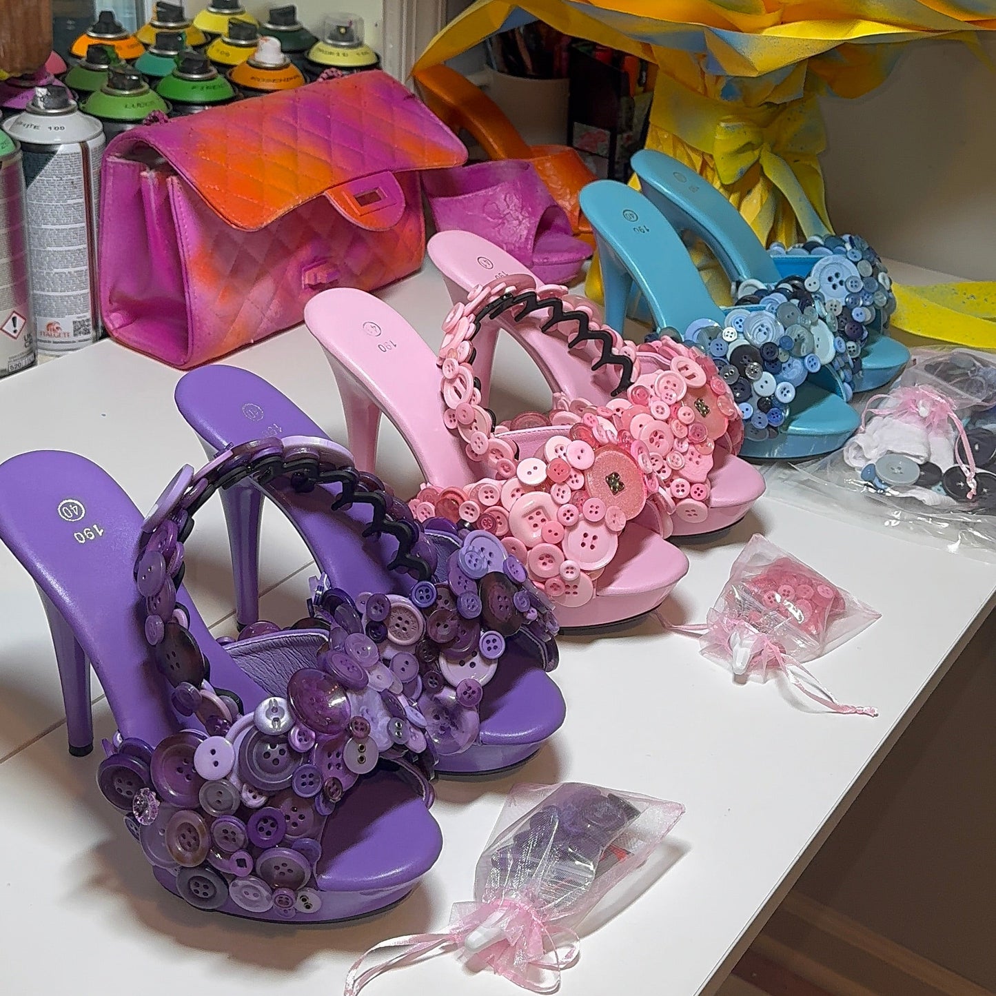 Create Your Own Button Pumps + Custom Head Band
