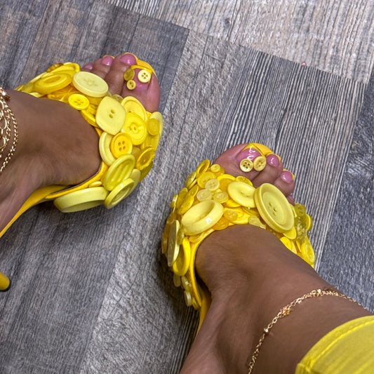 Yellow Button Pumps +(Free Item)